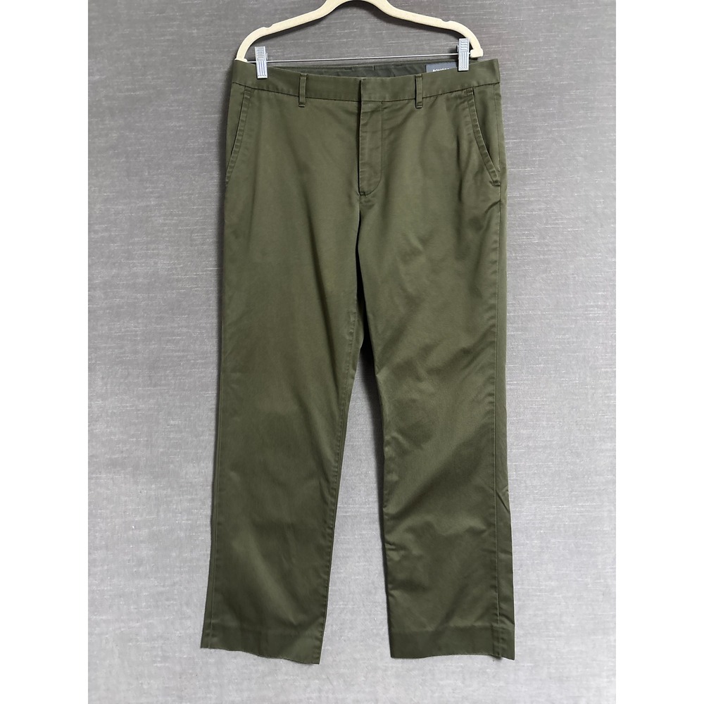 Bonobos Pants 34x32 Saturday Straight Olive Green Cotton Chino Fits 34x30